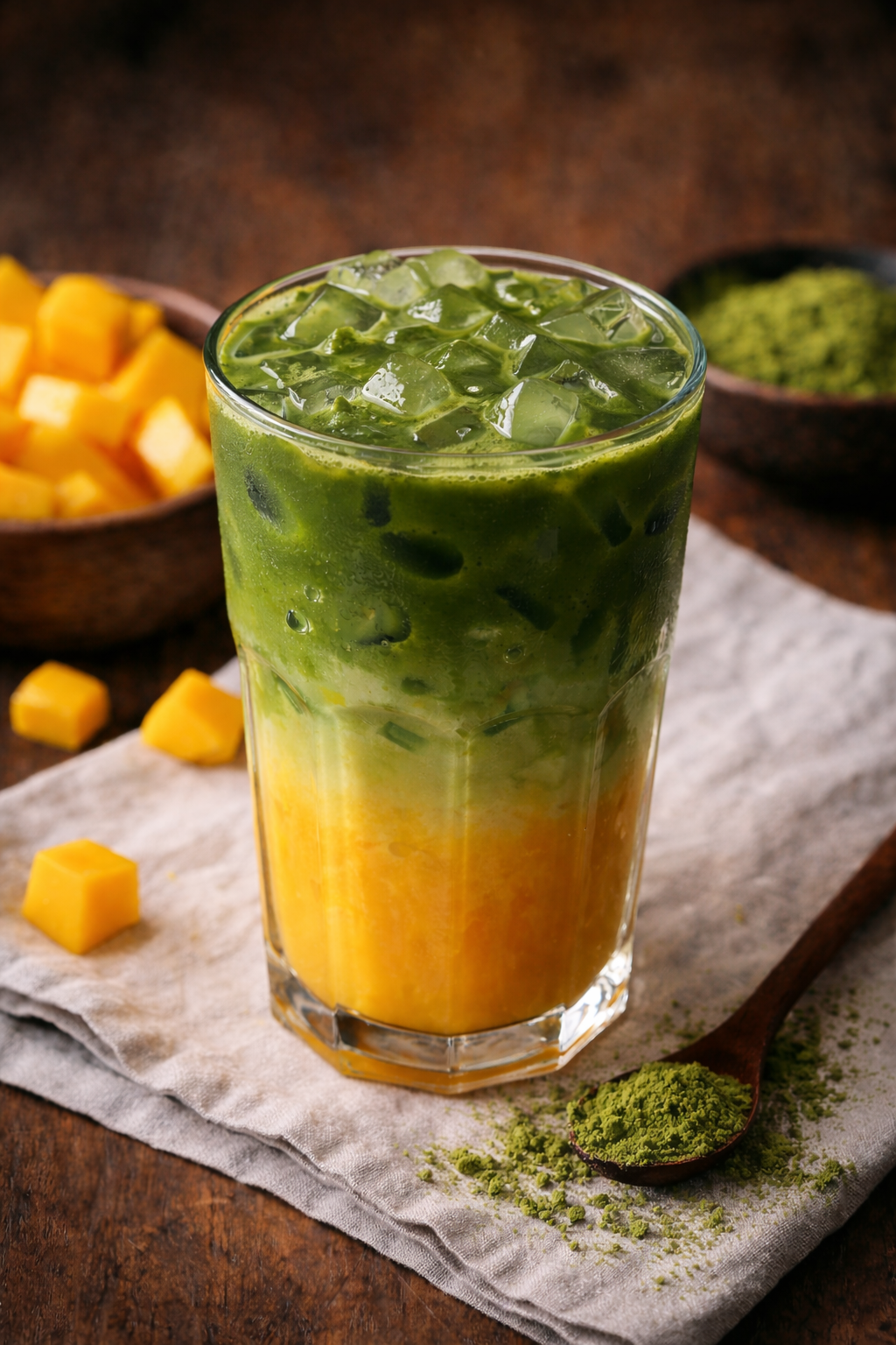 Iced Mango Matcha Latte
