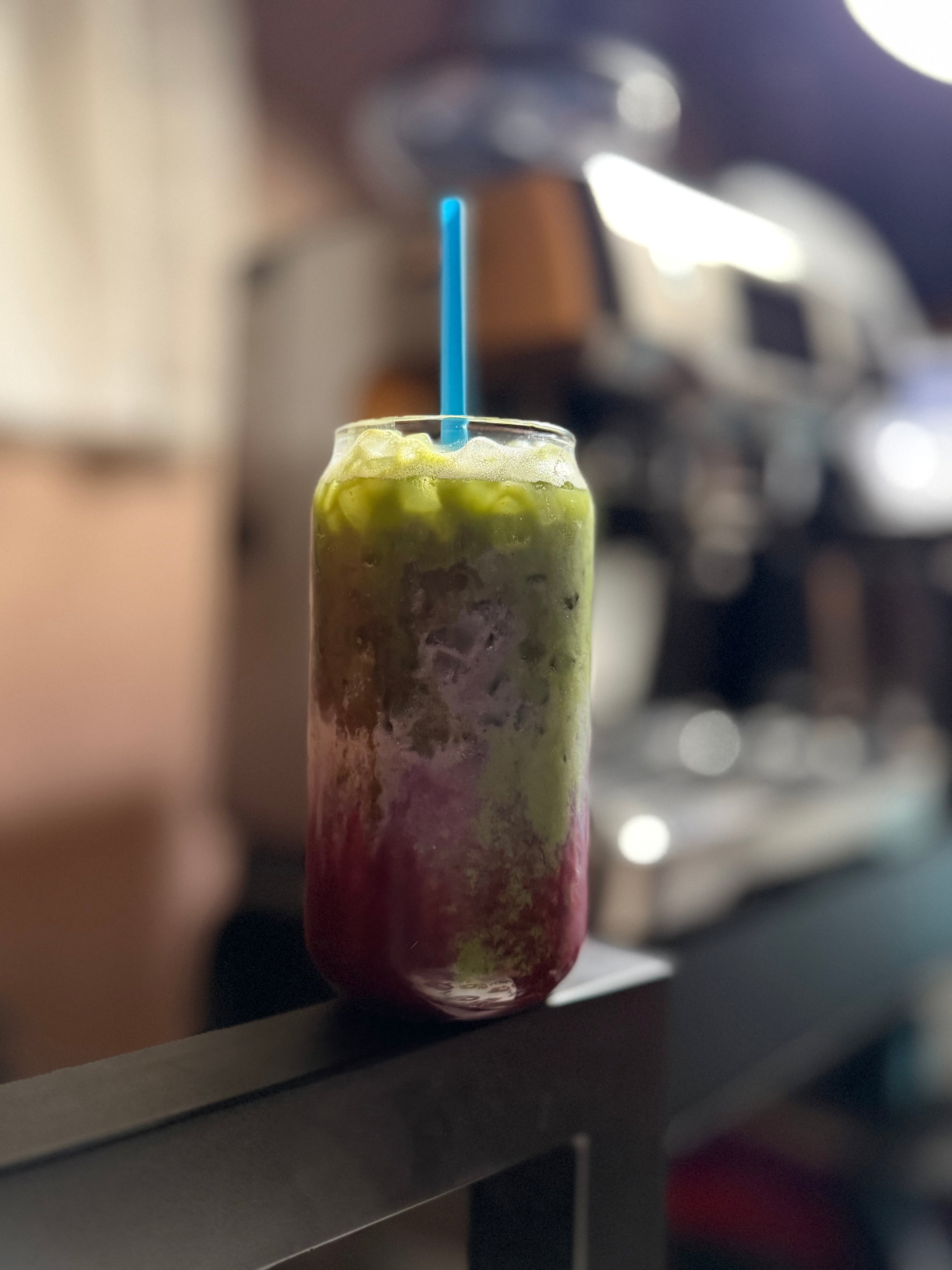 Blueberry Iced Matcha latte